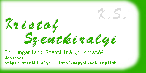 kristof szentkiralyi business card