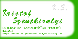 kristof szentkiralyi business card